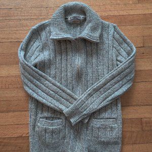 London Fog Men's Medium Zip Up Cozy Grandpa Vintage Cardigan oatmeal beige